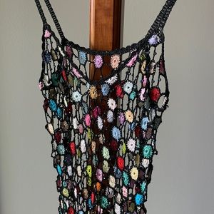 Colourful Crocheted and Beaded Tank Top